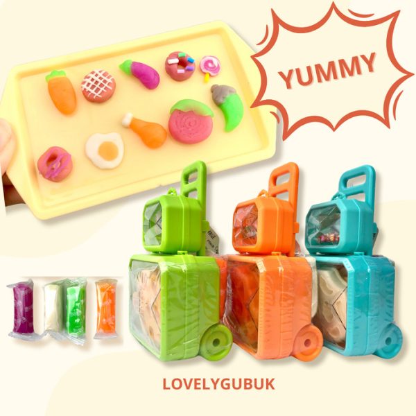 Mainan tanah liat masak-masak anak, Clay suitcase DIY set cooking - Image 3