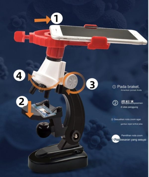 Mikroskop edukasi anak, Mainan edukasi science microscope 1200x - Image 2