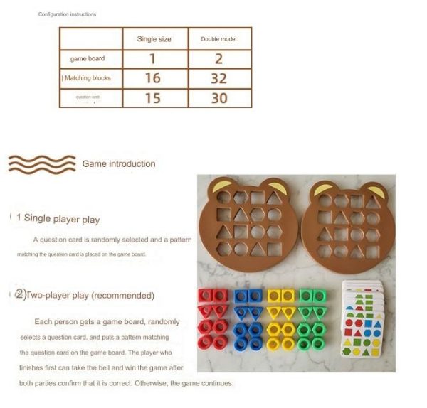 Mainan shape matching game,Mainan ketangkasan kecepatan interaksi anak - Image 5