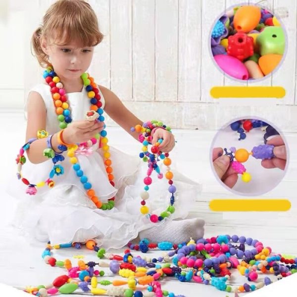 Colourfull Pop Beads, Mainan Kerajinan Merangkai Aksesoris Anak-Anak