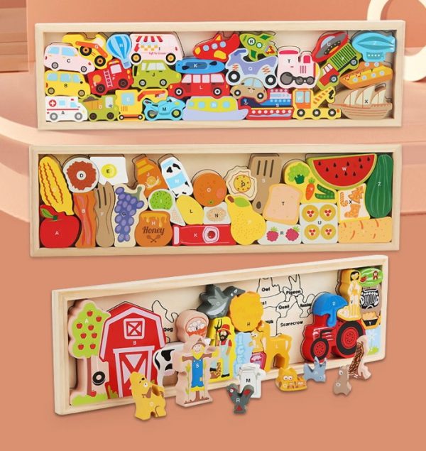 Puzzle 3D animal balance balon 2 in 1,Puzzle cocokkan bentuk kayu anak - Image 5