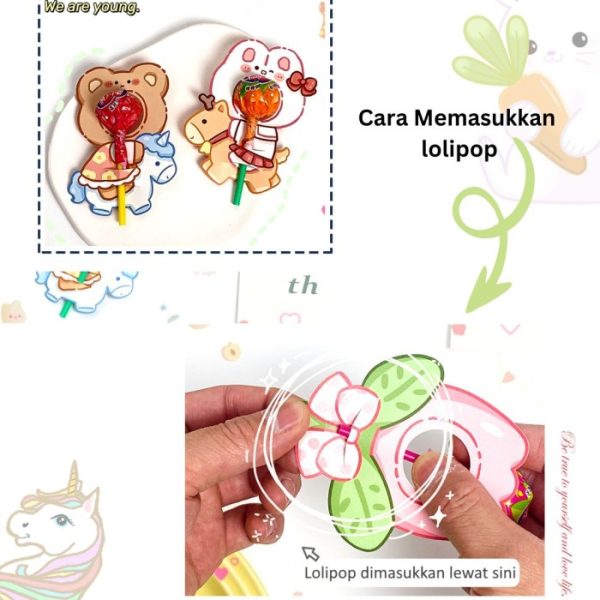 Lolipop Card , Lolipop Decoration, Cute Animal Candy Package Card - Image 3