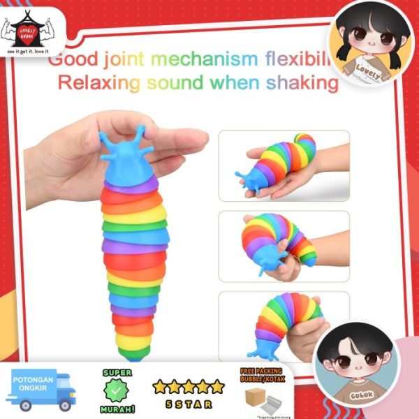 Fidget Slug Toy, Sensory Toys for Autistic, Anxiety Relief, Siput Lucu