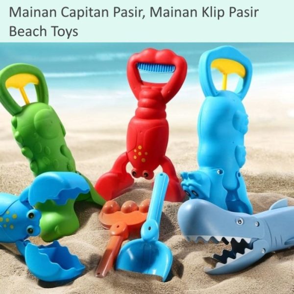 Mainan Capitan Pasir Bentuk Hewan, Summer Beach Toys, Grabber Claw