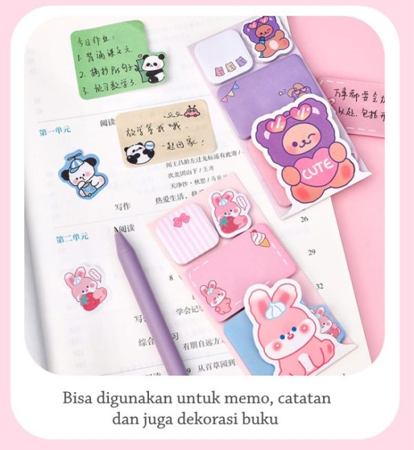 Sticky Note Kartun Lucu 4in1, Sticky Note dengan 4 bentuk berbeda - Image 3