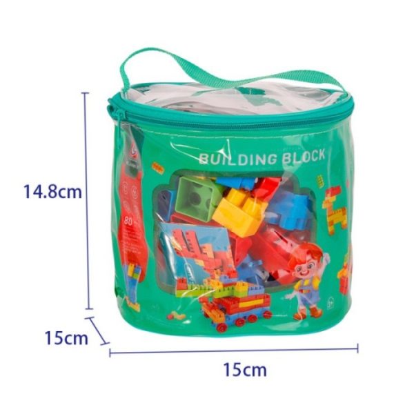 Mainan building block plastik warna warni anak, Brick blok puzzle anak - Image 3