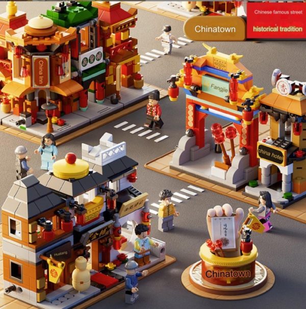 Mainan Mini Bricks Seri China Town Street, Mainan Building Block 3D