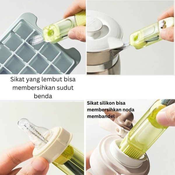 Sikat Pembersih 3in1 Mulifungsi, Sikat Pembersih Botol atau Cup serbaguna - Image 9