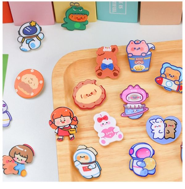 Bros Pin Akrilik Lucu Motif Kartun, Cute Pin Brooch Korean Style - Image 5