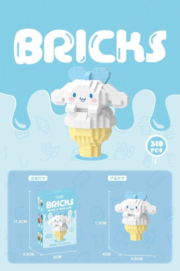 Mainan Mini Bricks Seri Fastfood Kuromi Cinnamoroll Building Block 3D - Image 2