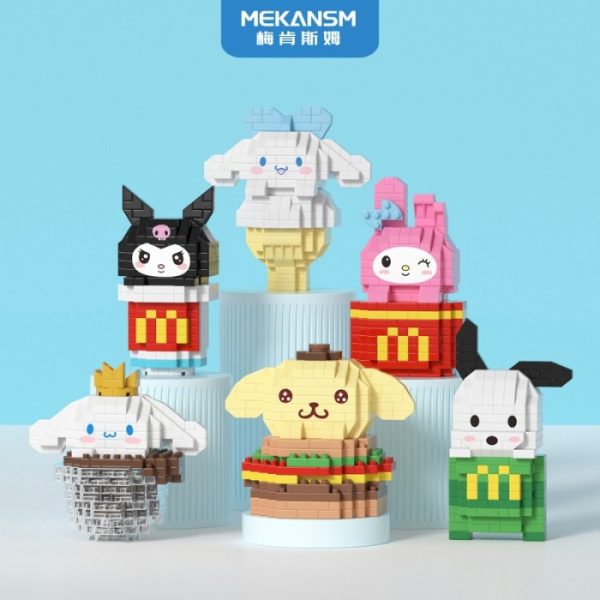 Mainan Mini Bricks Seri Fastfood Kuromi Cinnamoroll Building Block 3D - Image 4