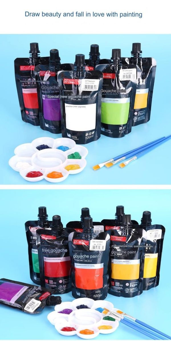 Cat air water color Gouache Colors 100mL, Tinta Car warna mewarnai kesenian - Image 4