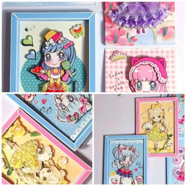 Mainan kerajinan tangan DIY tempel gaun princess 3D Frame Art and Craft Anak - Image 4