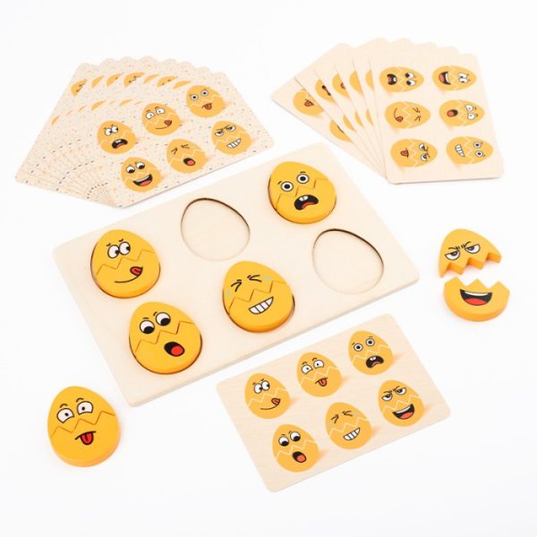 Mainan expression egg puzzle, Mainan cocokkan bentuk gambar anak - Image 3