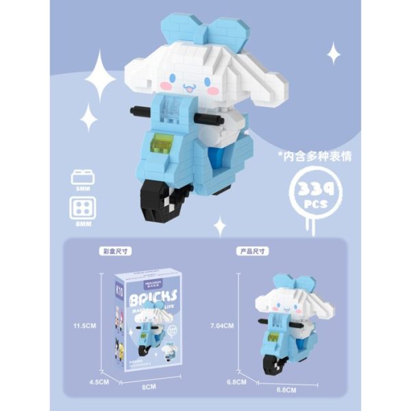 Mainan Mini Bricks Seri Scooter Motor Cinnamoroll Building Block 3D - Image 2