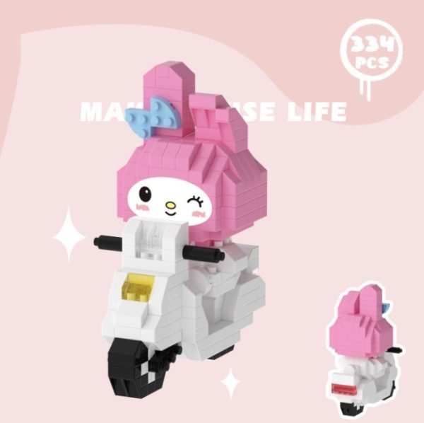 Mainan Mini Bricks Seri Scooter Motor Cinnamoroll Building Block 3D - Image 5