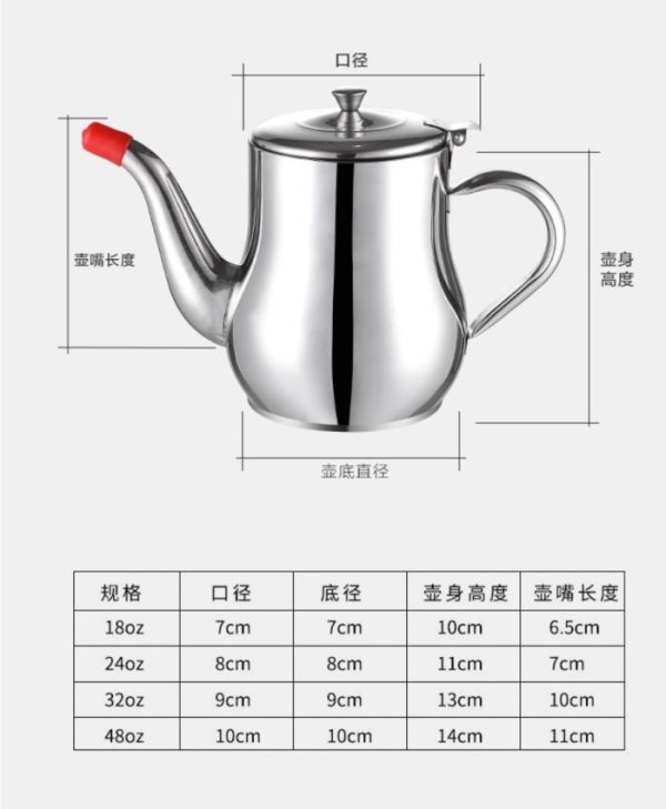 Teko penyaring minyak, Gelas teko pot penyaring minyak model corong - Image 4