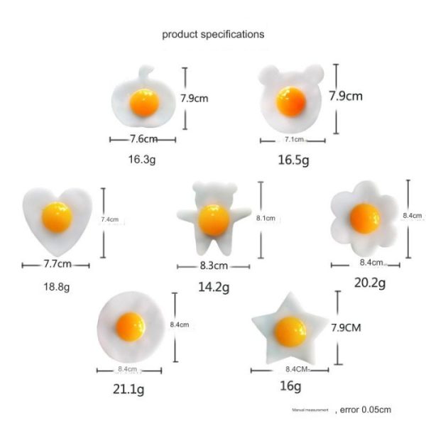 Mainan squishy telur ceplok telur mata sapi, Fake food sunny side up egg - Image 2