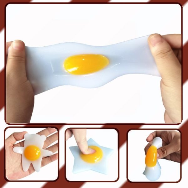 Mainan squishy telur ceplok telur mata sapi, Fake food sunny side up egg - Image 5