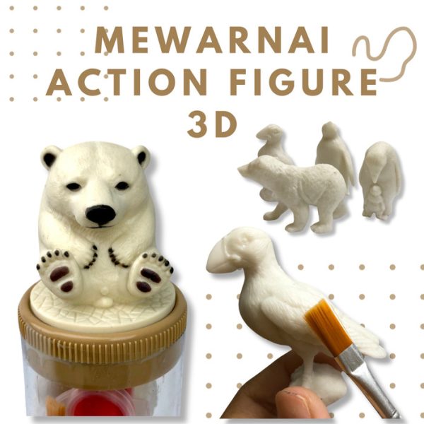 Mainan mewarnai action figure DIY art and craft bentu tabung animal - Image 2