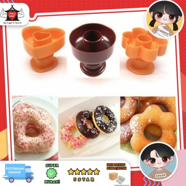 Cetakan donat bentuk bulat bunga hati, Doughnut mold