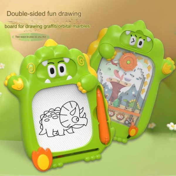 Papan tulis magnet 2 in 1 Dinosaurus, Children drawing board 2 in 1