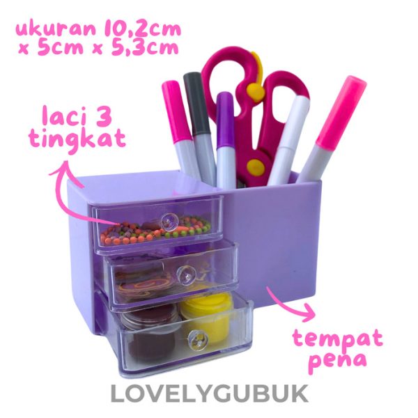 Tempat ATK Laci mini kuromi cinnamoroll lucu, Mini Drawer, Laci kecil tempat aksesoris, Mini storage pen holder - Image 3