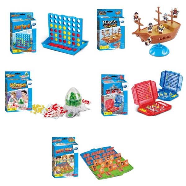 Mainan mini board game, line up 4,guess who, bingo, sea battle,pirate