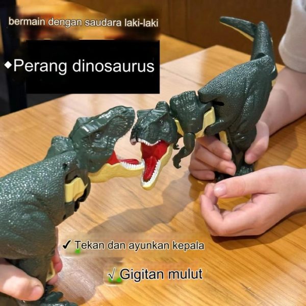 Mainan dinosaurus tekan gerak, Mainan prank scary dinosaurus - Image 4