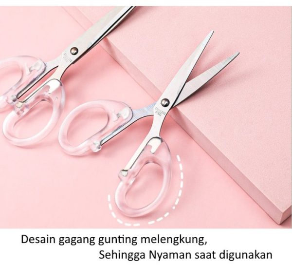 Gunting kertas transparan, Gunting Scrapbook, Gunting Kertas Aesthetic, Gunting gagang transparant - Image 4