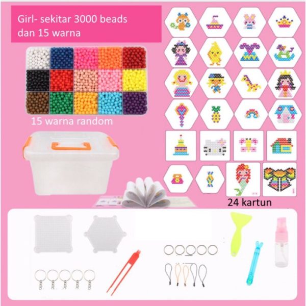 Mainan kreatifitas anak, Mainan DIY beads anak, DIY kerajinan tangan - Image 3