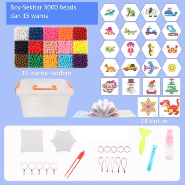 Mainan kreatifitas anak, Mainan DIY beads anak, DIY kerajinan tangan - Image 4