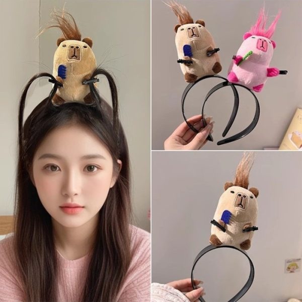 Aksesoris Rambut Bando Boneka jepit rambut monster, Bando boneka rambut warna warni monster gigi lucu - Image 3