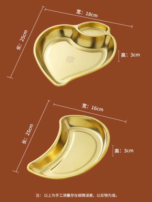 Piring stainless dengan tempat kecap saus, Piring makan stainless - Image 3