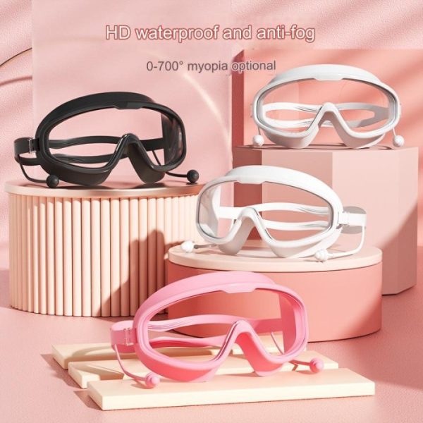 Kacamata renang anak, Kacamata polos anti fog big frame, Swimming goggles wide glass - Image 5