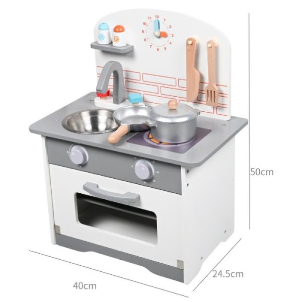 Mainan dapur kayu pretend play anak, Mini Kitchen play set