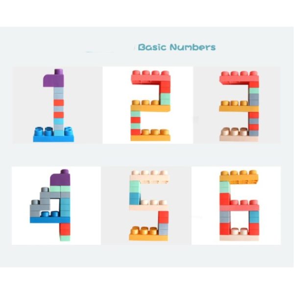 Soft rubber building blocks, Mainan balok lentur bayi gigit 50 80 pcs - Image 3