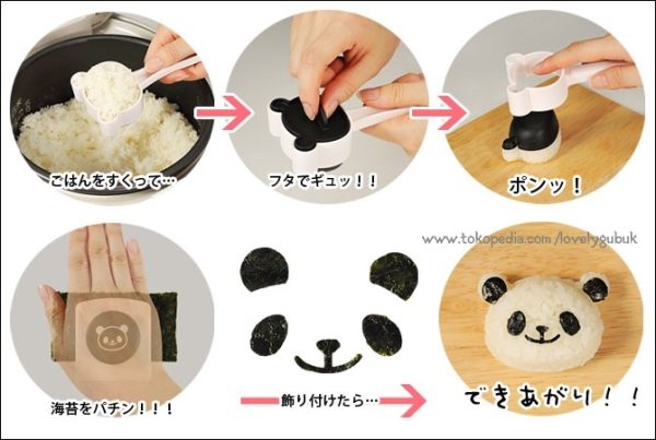 cetakan bento nasi panda dengan cetakan norinya sekaligus - Image 3