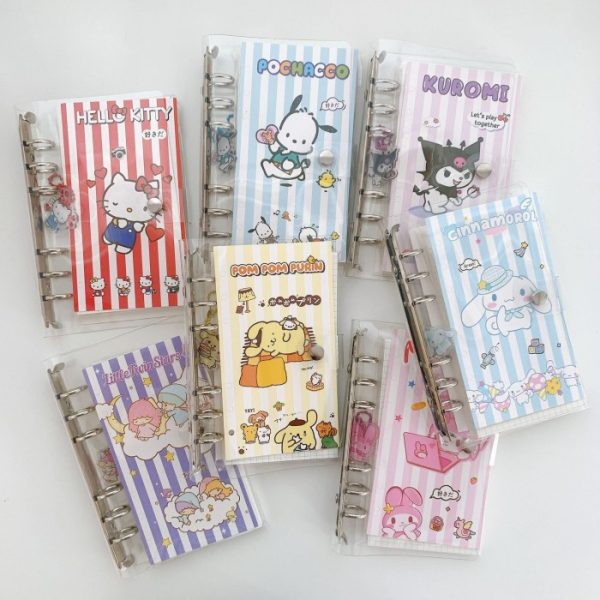 Binder A6 100 Lembar kertas + gantungan, Binder 6 ring Sanrio Lucu, Notebook Lucu, Journaling Book