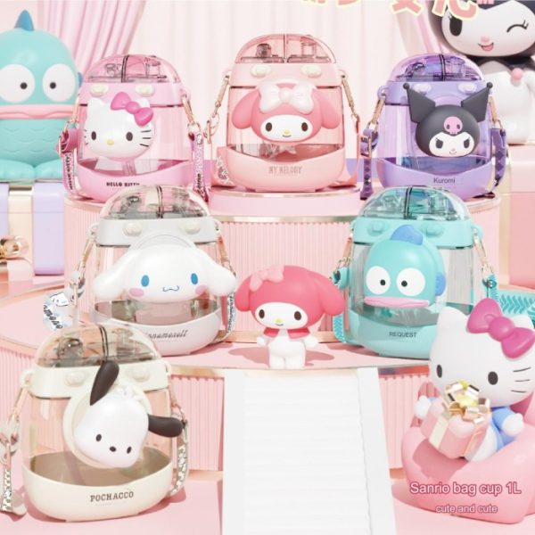 [HANYA BATAM] Botol Minum Sanrio Kuromi Cinnamoroll Kapasitas Besar 1 Liter 2 kepala