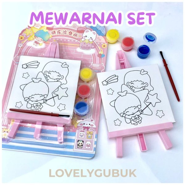 Mainan DIY mewarnai kit Easel, Mainan kerajinan tangan mewarnai anak - Image 3