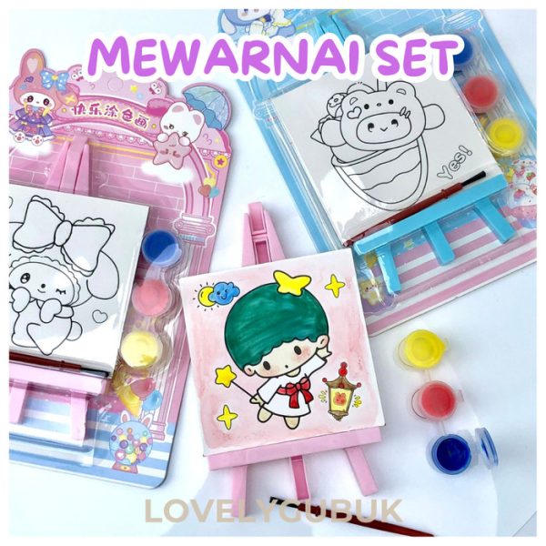 Mainan DIY mewarnai kit Easel, Mainan kerajinan tangan mewarnai anak - Image 4