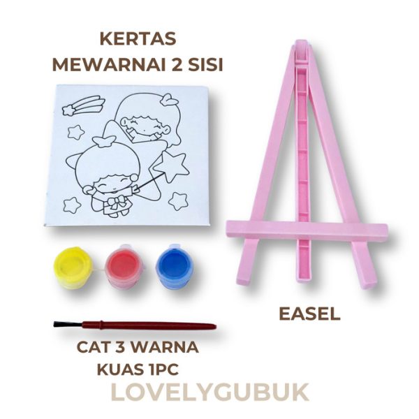 Mainan DIY mewarnai kit Easel, Mainan kerajinan tangan mewarnai anak - Image 6