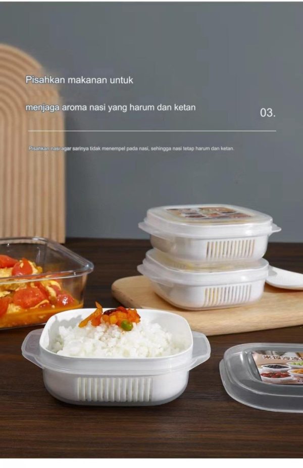 Kotak nasi kontainer tempat taruh nasi, Kontainer nasi bumbu masak - Image 2