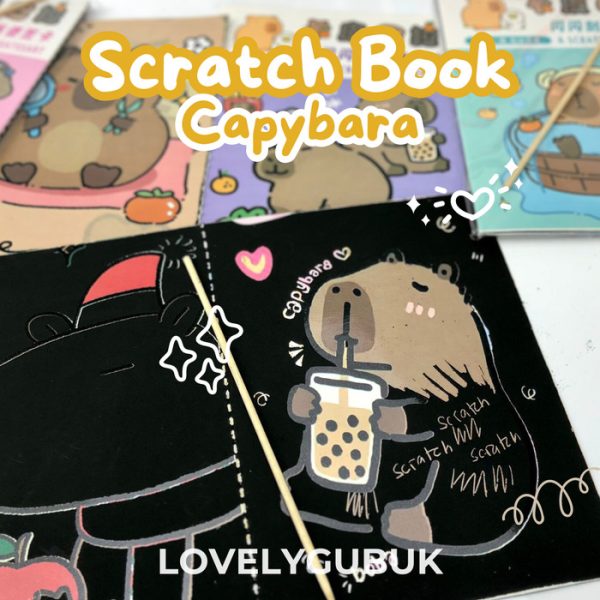 Mainan DIY scratch capybara gambar, Mainan gosok gambar warna warni - Image 2