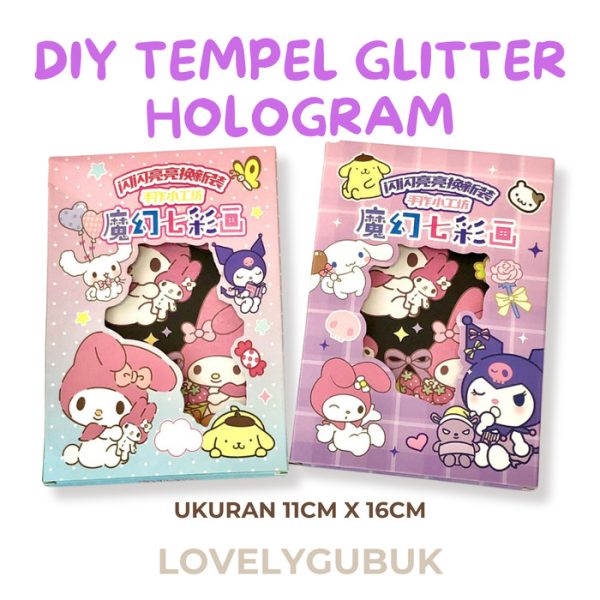 Mainan kerajinan tangan DIY Tempel Glitter Hologram, Art and Craft tempel anak - Image 4