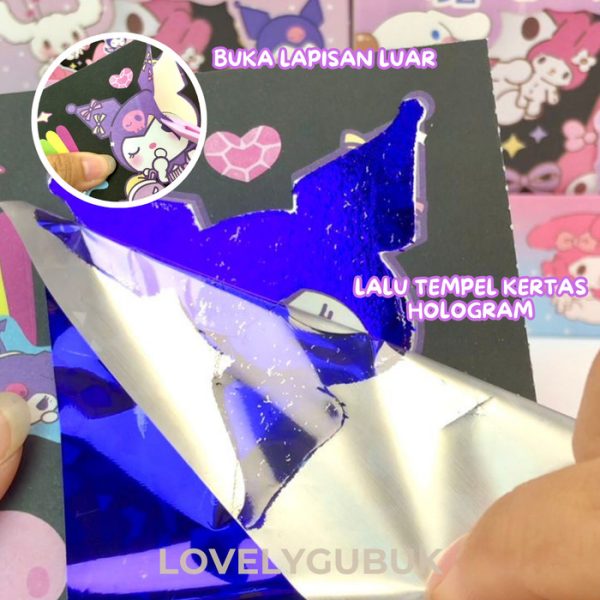 Mainan kerajinan tangan DIY Tempel Glitter Hologram, Art and Craft tempel anak - Image 8