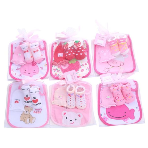 [LOGU] Slabber set sarung tangan sarung kaki bayi, Newborn set unisex 3 in 1 - Image 2