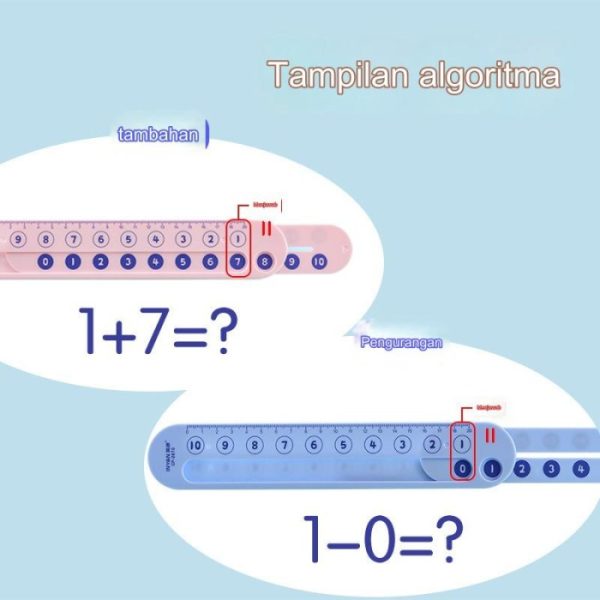 Penggaris alat berhitung 2 in 1, Alat bantu hitung matematika 1-20 - Image 3