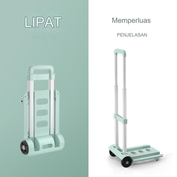 Troli Lipat, trolley, dorongan barang lipat portabel praktis - Image 3